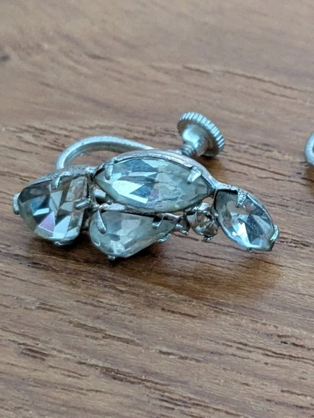 Vintage Silver Tone Filigree Swirl Screw Back Earrings Statement Costume Jewelry